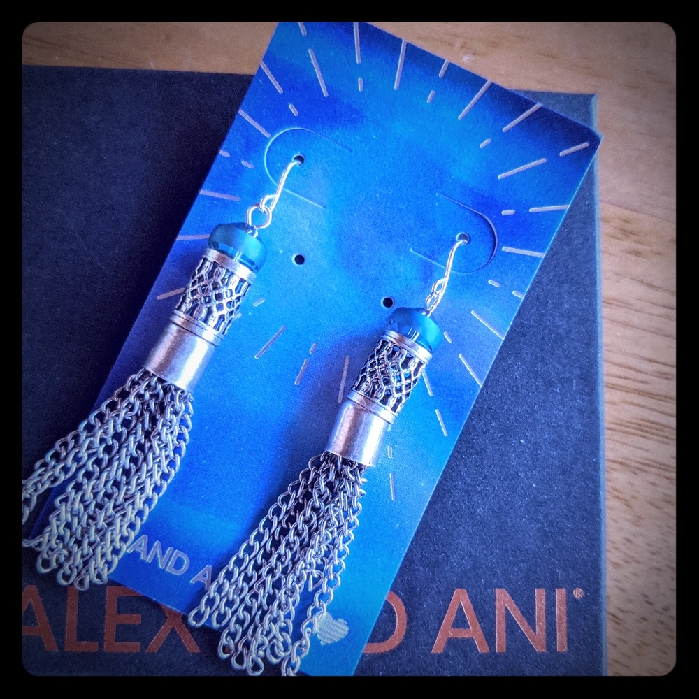 Alex & Ani Holiday Tassel Hook Earrings Silver